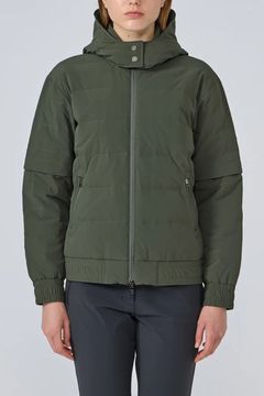 【25AW】 【レディース】 はっ水防風デタッチャブルダウンジャケット (グリーン)