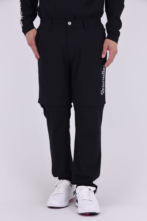 【26AW】 MENS DETACHABLE PANTS / ワッフル生地 ヘムデタッチャブル 2WAYパンツ (ブラック)*