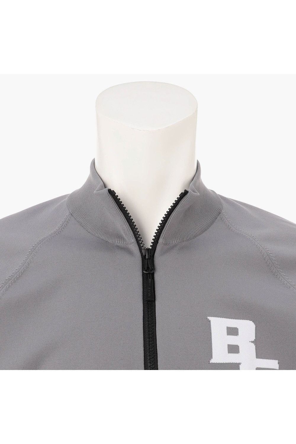 【26AW】 MEN’S PLANE KNIT HALFZIP / BGロゴ ハーフジップニット (グレー)