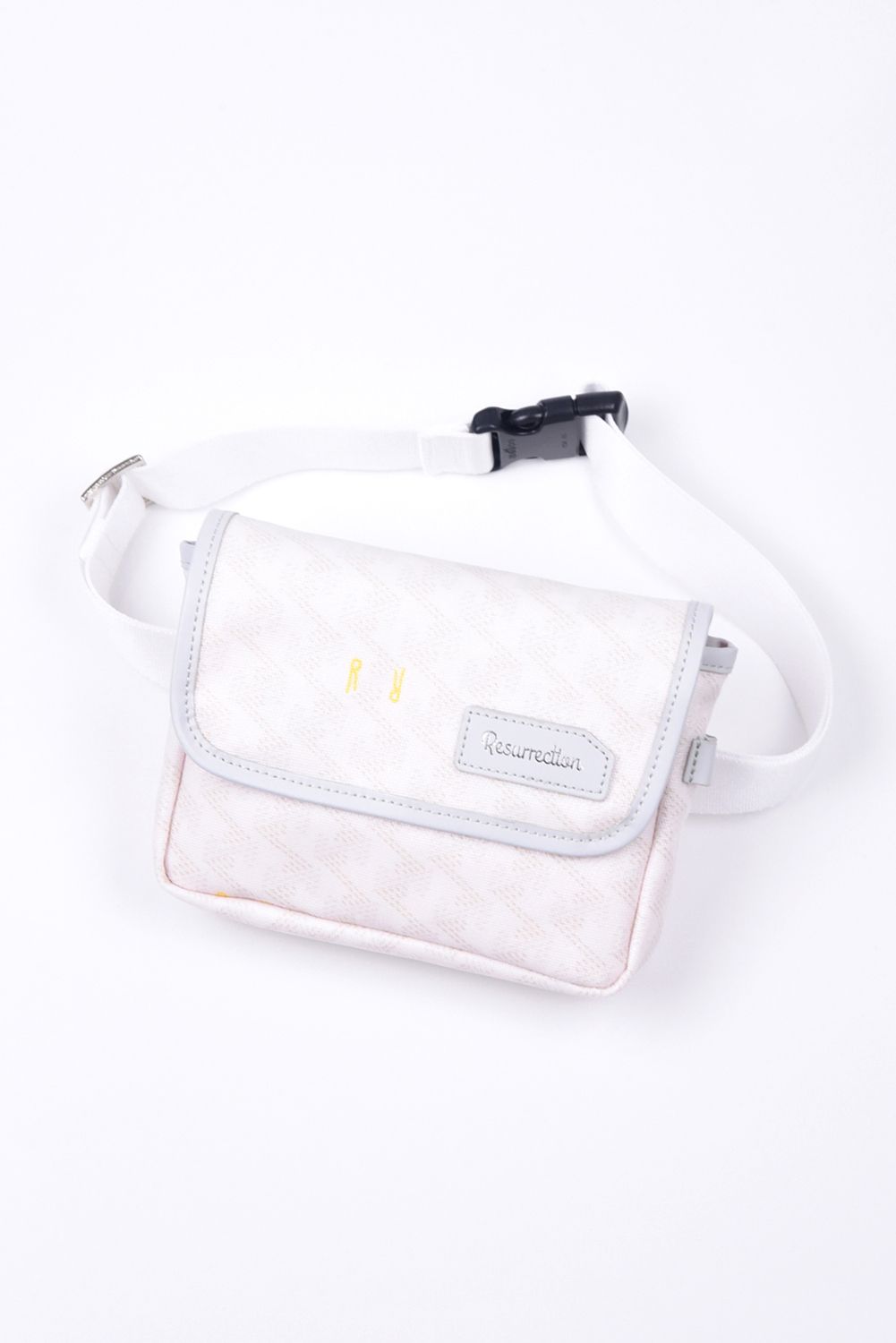 Aix （アイクス）  / ブランド オリジナルテキスタイル ウエストポーチ (モノホワイト)