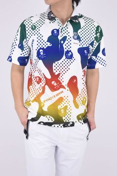 VECTOR POLO POINT COLLAR / ベクターカモフラージュ グラフィックポロシャツ (ホワイト)