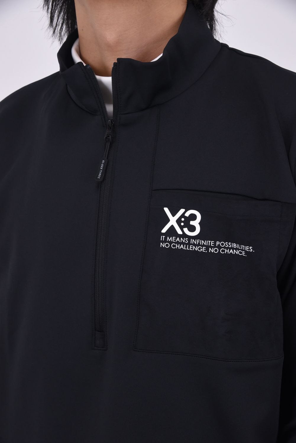 【25AW】 HALF ZIP POCKET HIGH NECK / ハーフジップ ポケット ハイネック (ブラック)