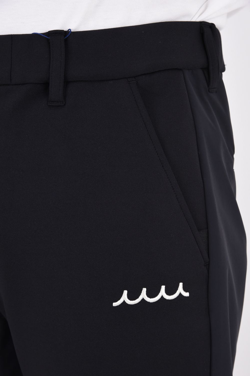 【26AW】 BI-FABRIC TRAINING PANTS / ダンボールニット 異素材切り替え トレーニングロングパンツ (ブラック)
