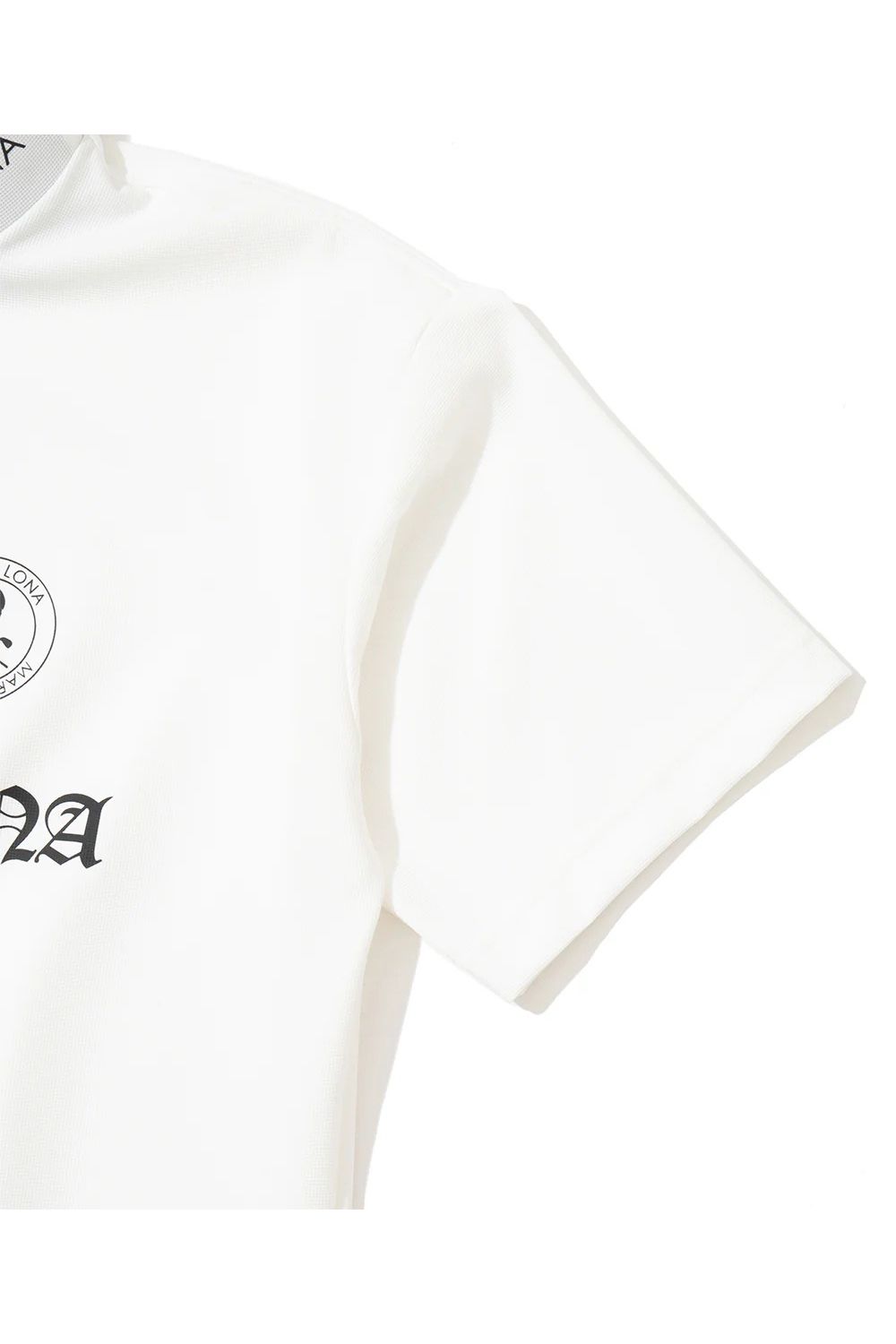 【26SS】 CROCE WAFFLE MOCK NECK TEE / ナイロンワッフル ブラックレターロゴ モックネックTシャツ (ホワイト)