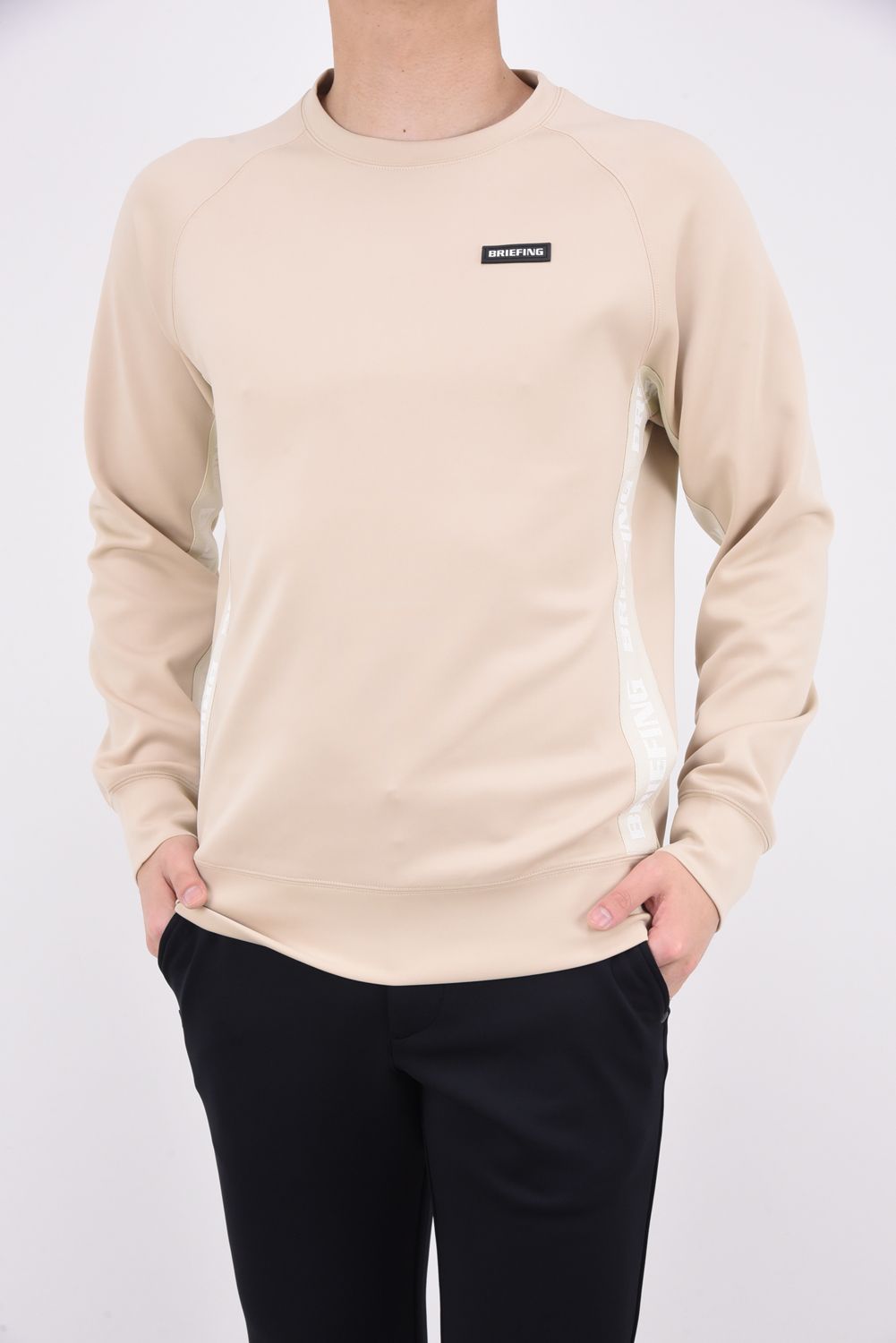 新品 BRIEFING 正規品 サイドロゴ CREW NECK ホワイト L - メンズウェア