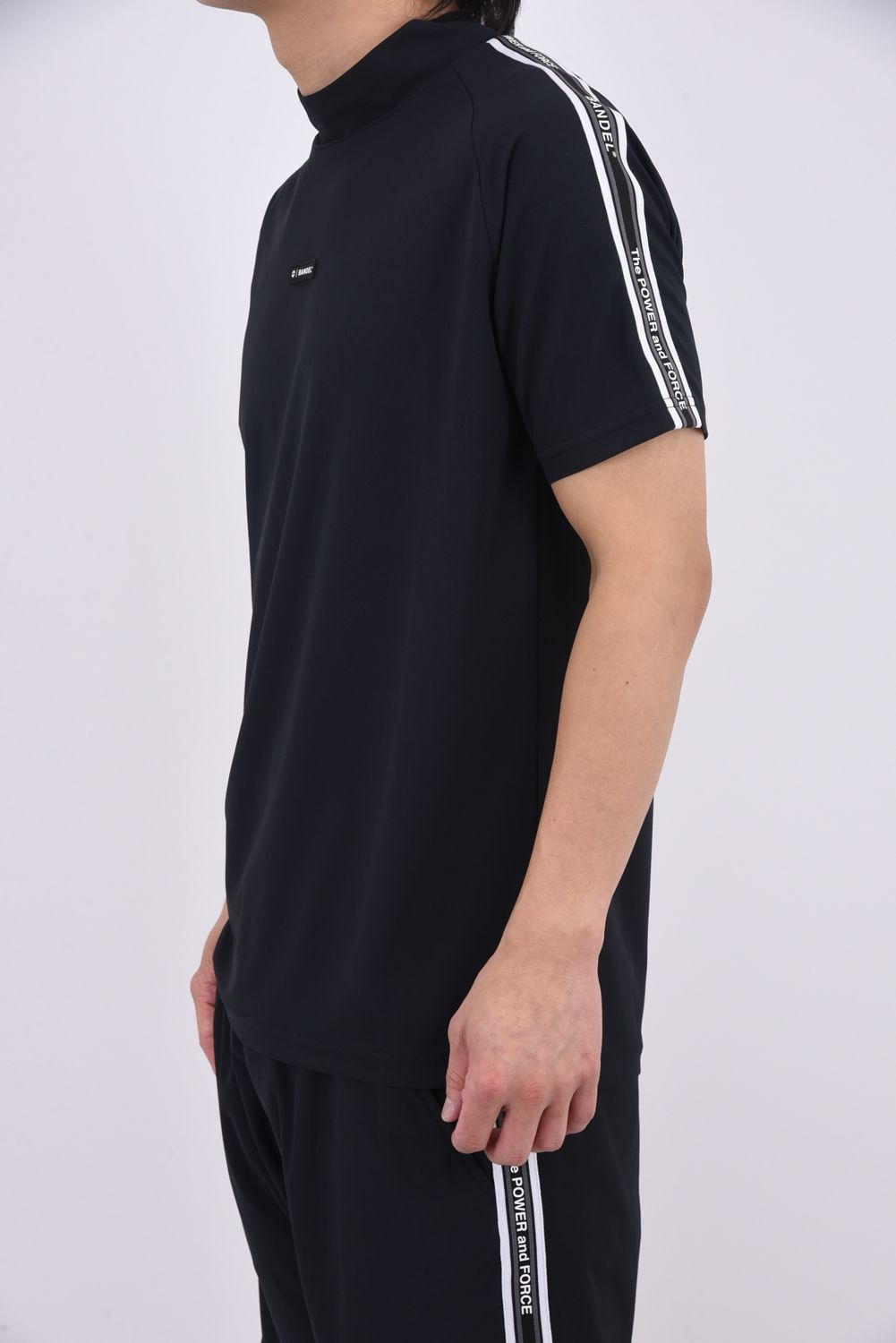 【26SS】 CONCEPT NOTES TAPING MOCK NECK / カノコ素材 デザインテープ モックネックTシャツ (ブラック)