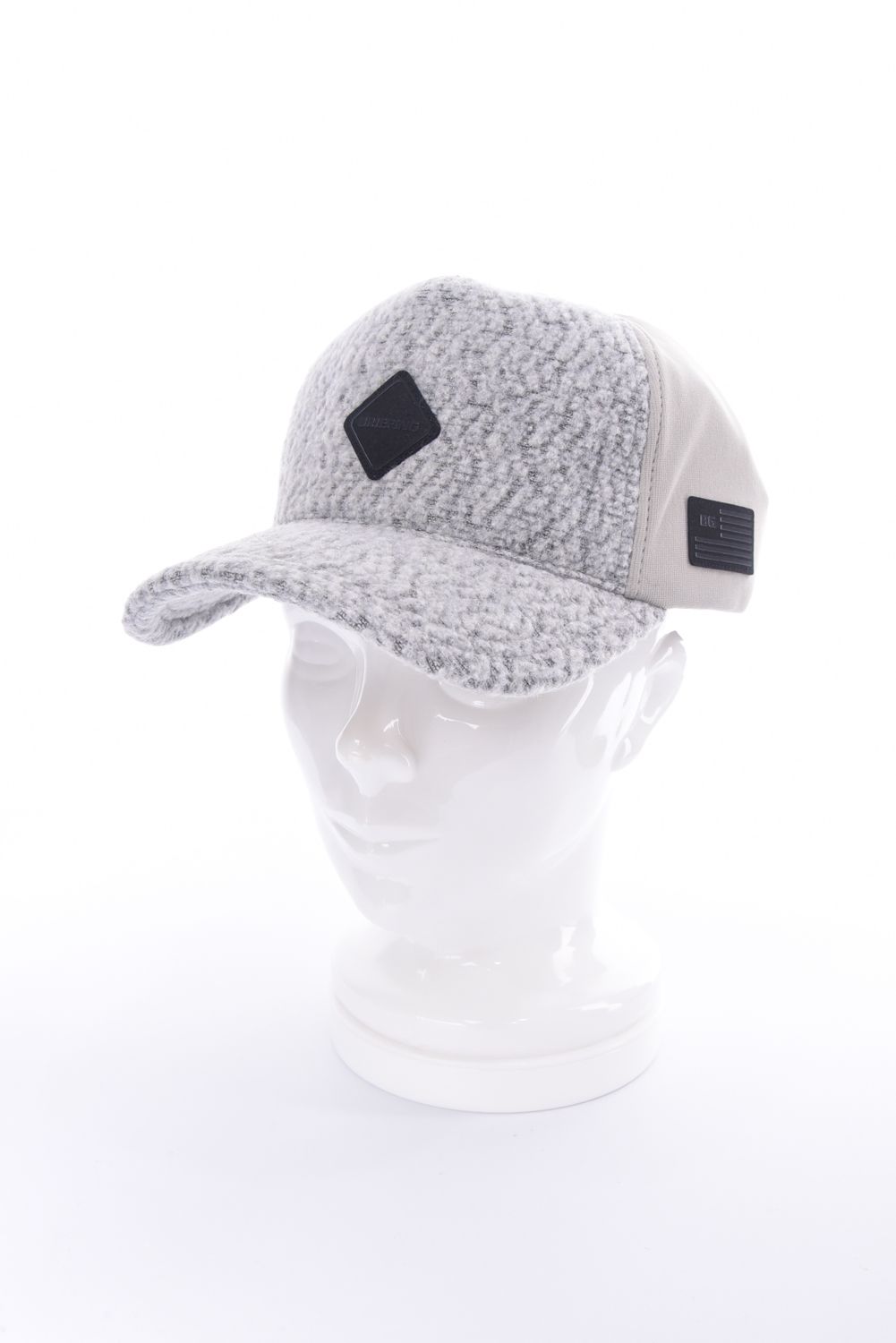 MEN’S WOOL BOA CAP / ウール混 ダイヤモンドロゴ ボアキャップ (ライトグレー)