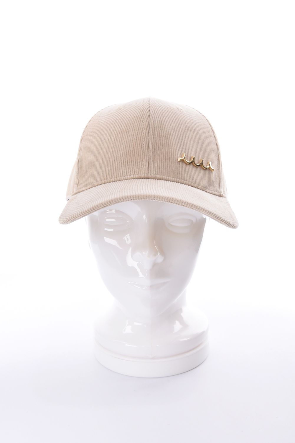 【26AW】 METAL LOGO CORDUROY CAP / WAVEメタルプレート コーデュロイキャップ (ベージュ)