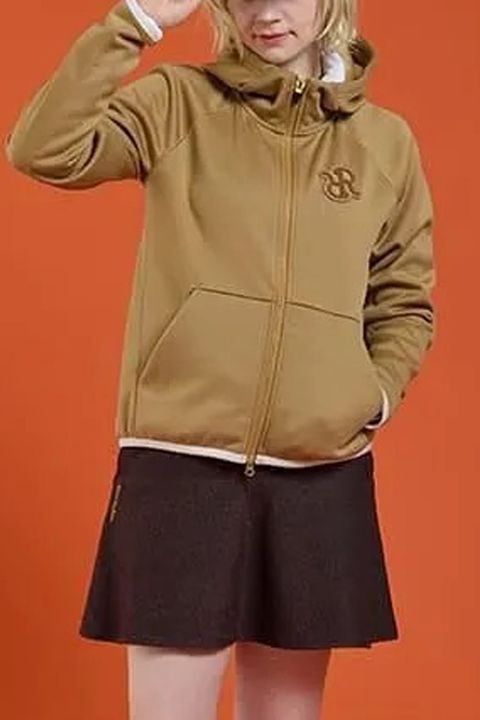 【25AW】 【レディース】 BRUSHED LOGO ZIP-UP HOODIE / ブラッシュロゴ ジップアップ パーカー (キャメル)*