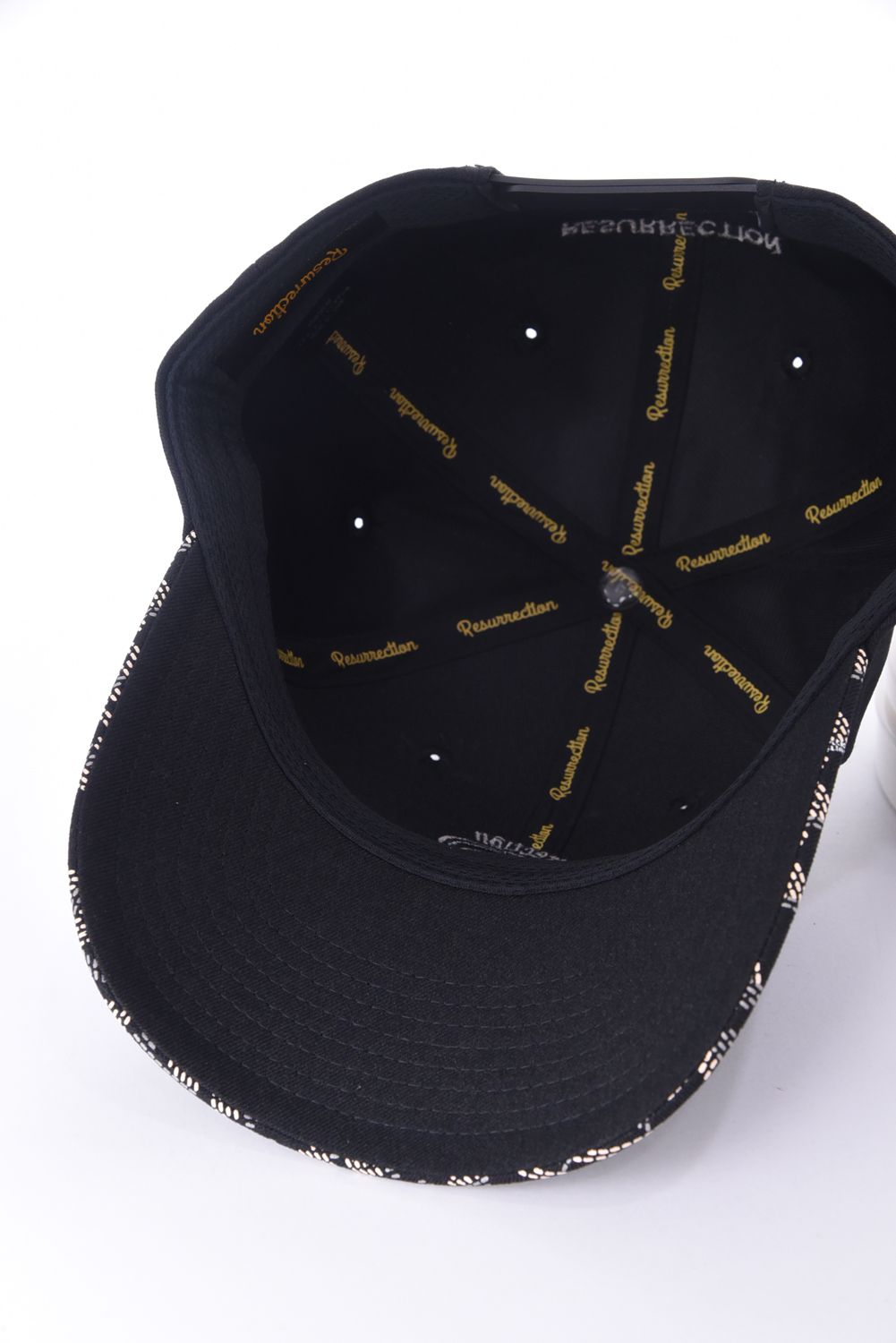 GM BRIM CAP / RRロゴ刺繍 オリジナルテキスタイル ブリムキャップ (ブラック)