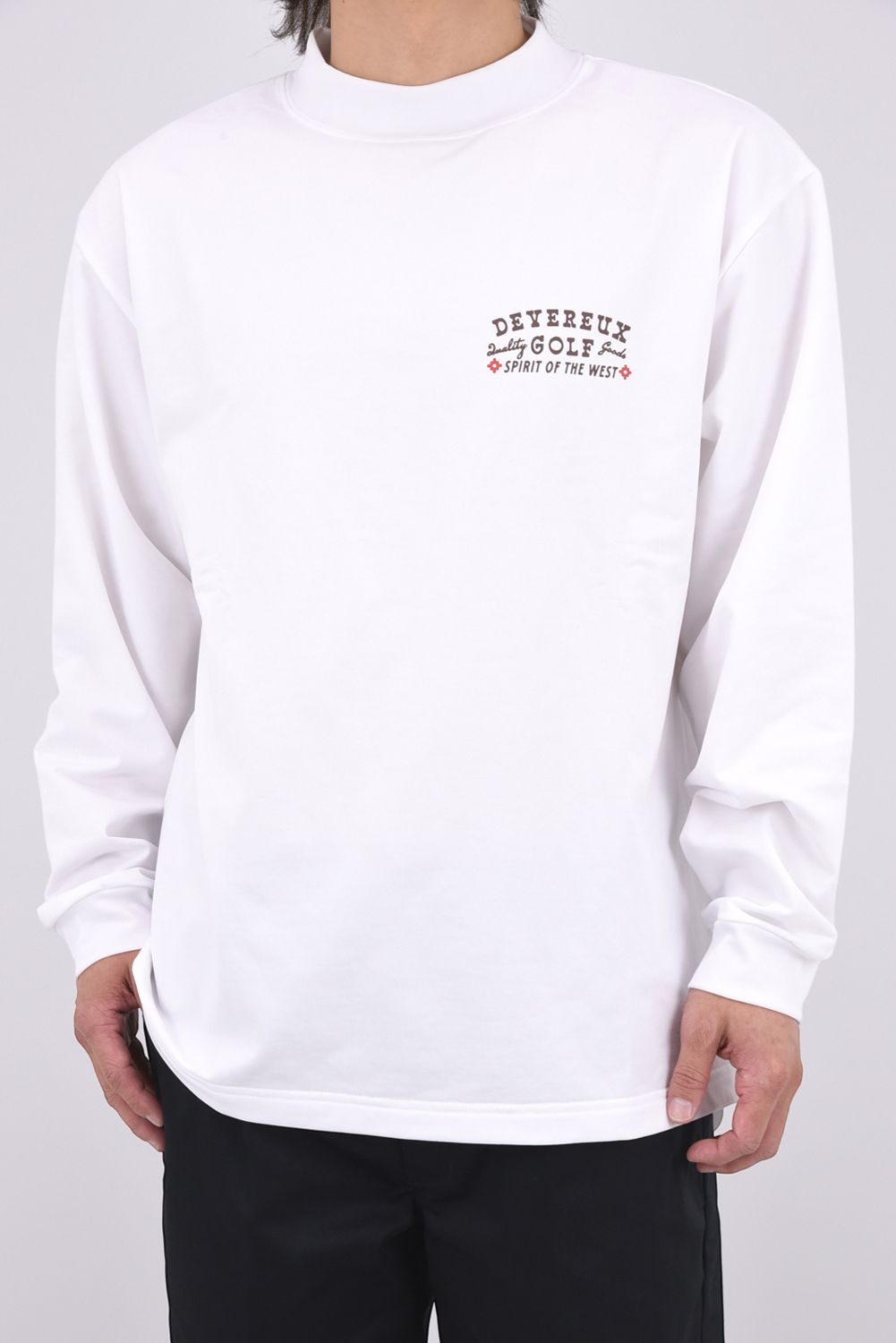 【26AW】 DVG spirit of the West MOCK TEE / バックプリント 長袖モックネックTシャツ (ホワイト)
