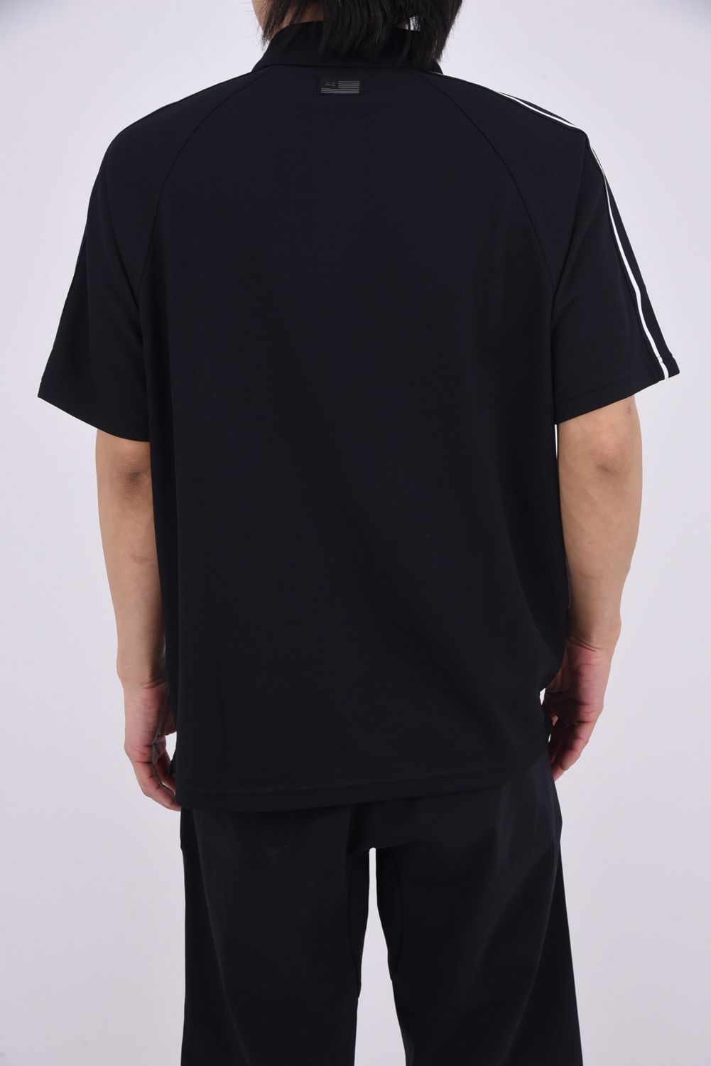 【26SS】 MEN'S LINE POLO RF / カノコ生地 ラインロゴテープ リラックスフィット ポロシャツ (ブラック)