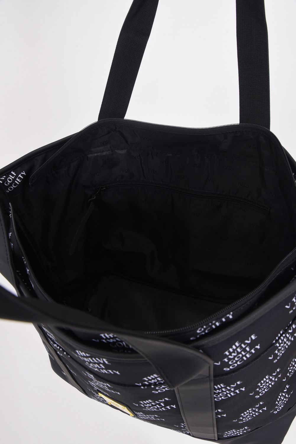 V12 - TVGS BIG TOTE / メッセージロゴ カートバッグ ブラック