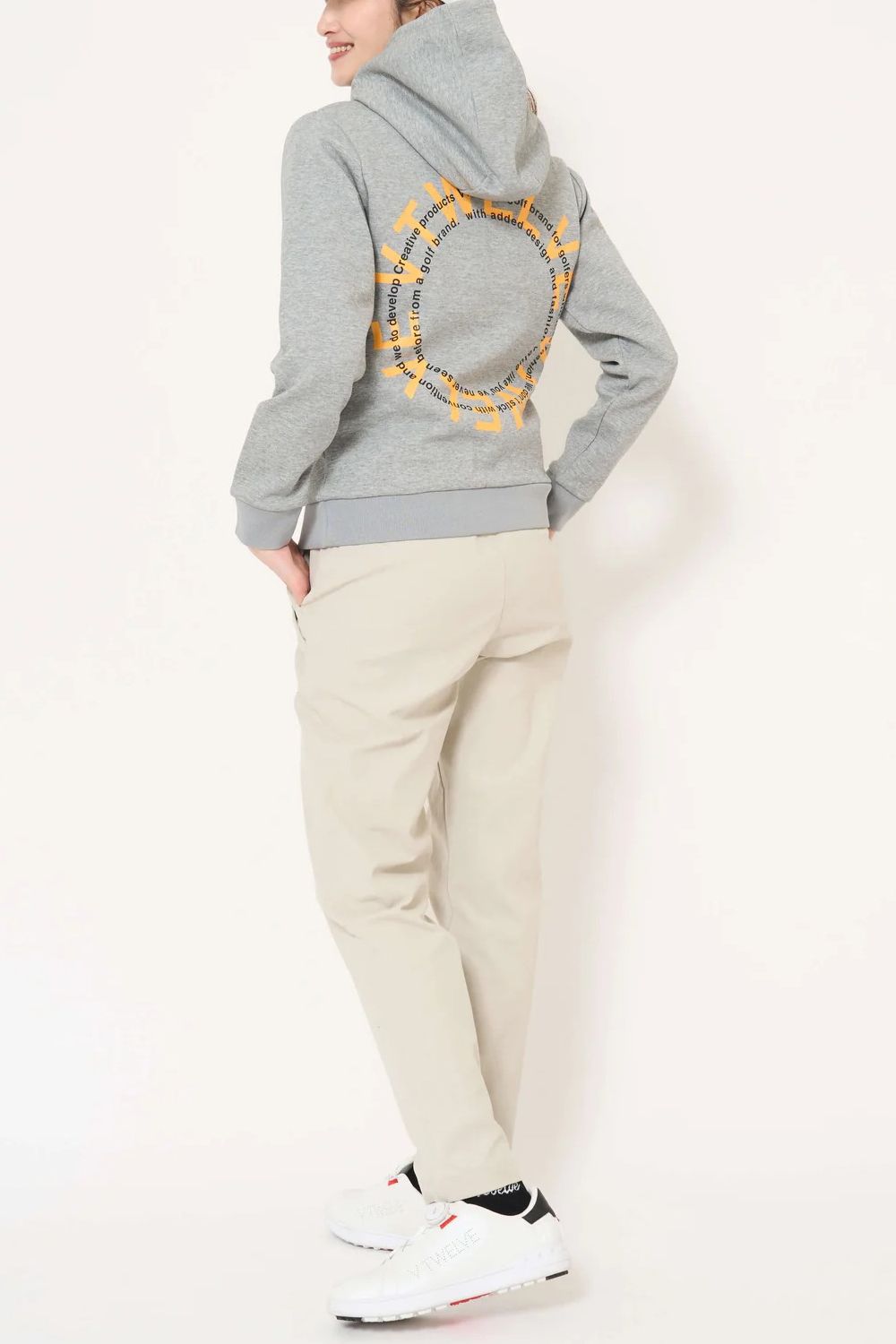 【26AW】【レディース】 RING LOGO PARKA / ダンボールニット サークルロゴ ジップポケット プルオーバーフーディー (グレー)