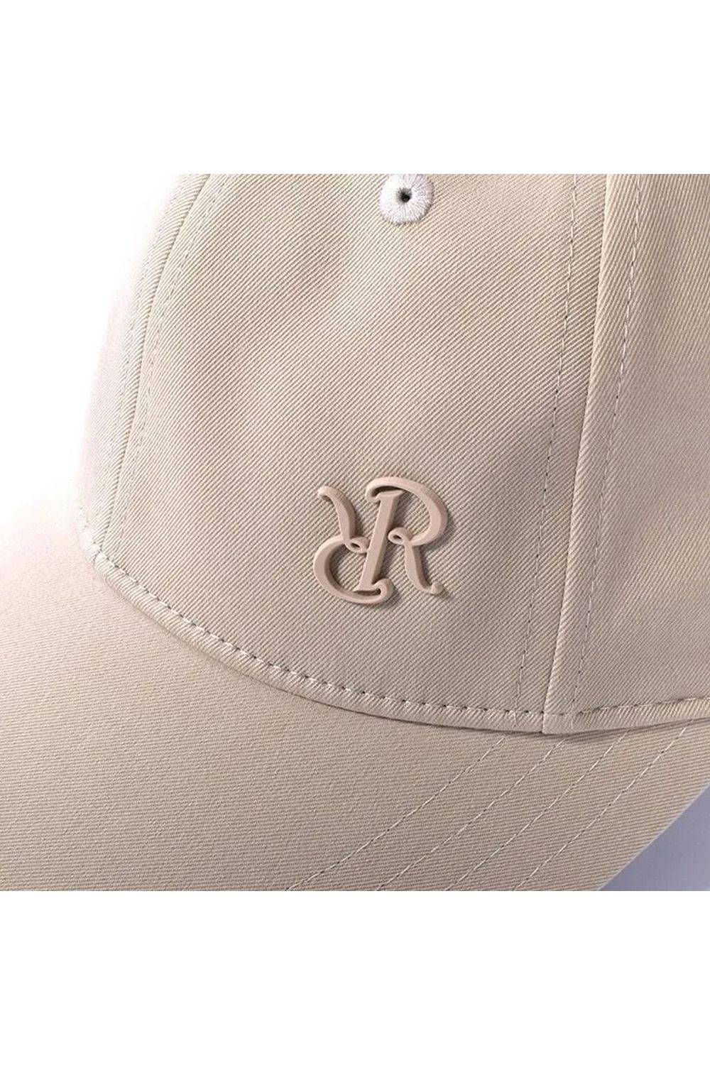 【26SS】 WIDE BRIM CAP / ブランドロゴ刺繍 本革ベルト つば広キャップ (ベージュ)