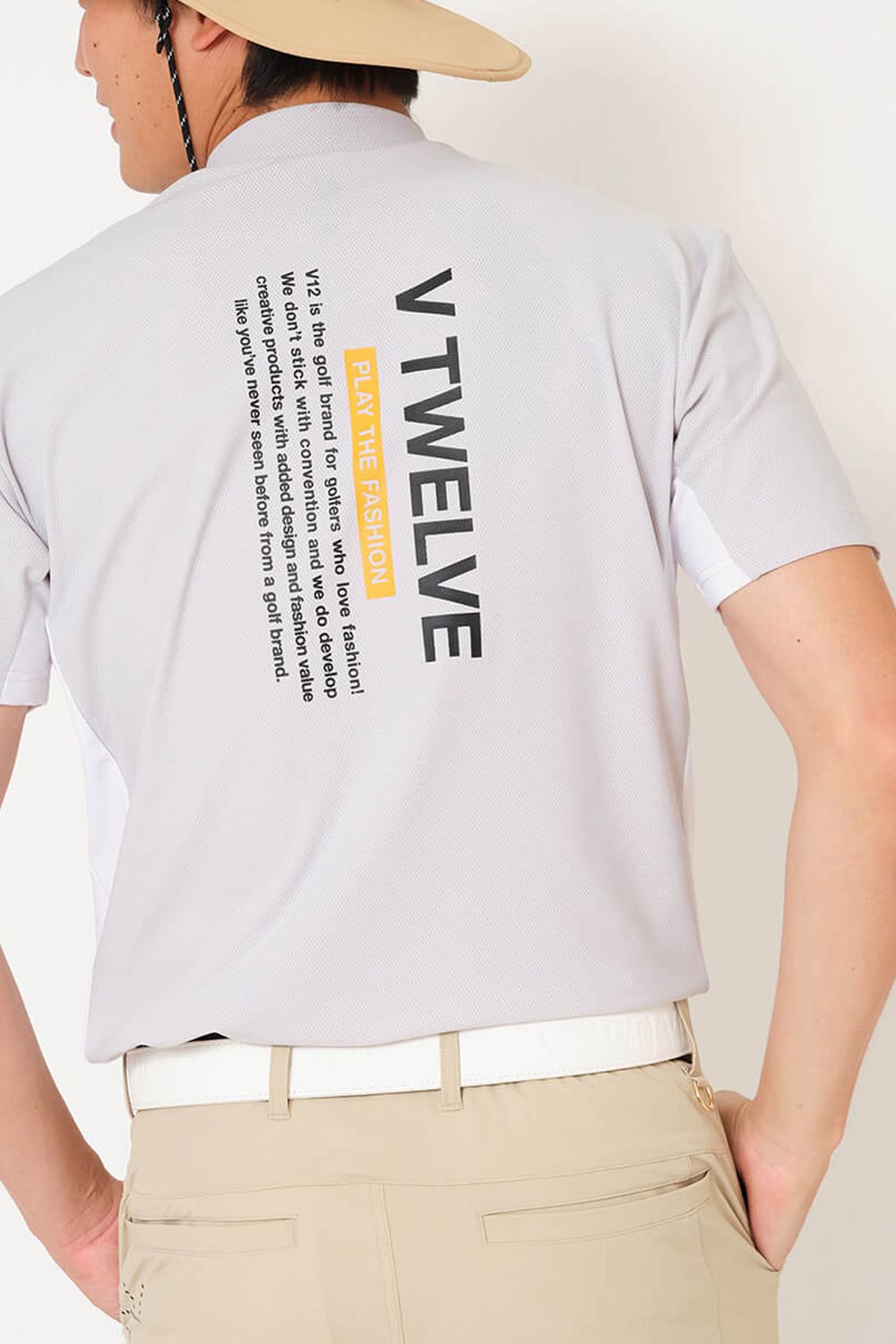 【26SS】 EXP MOCK / メッセージプリント バイカラー モックネックTシャツ (グレー)