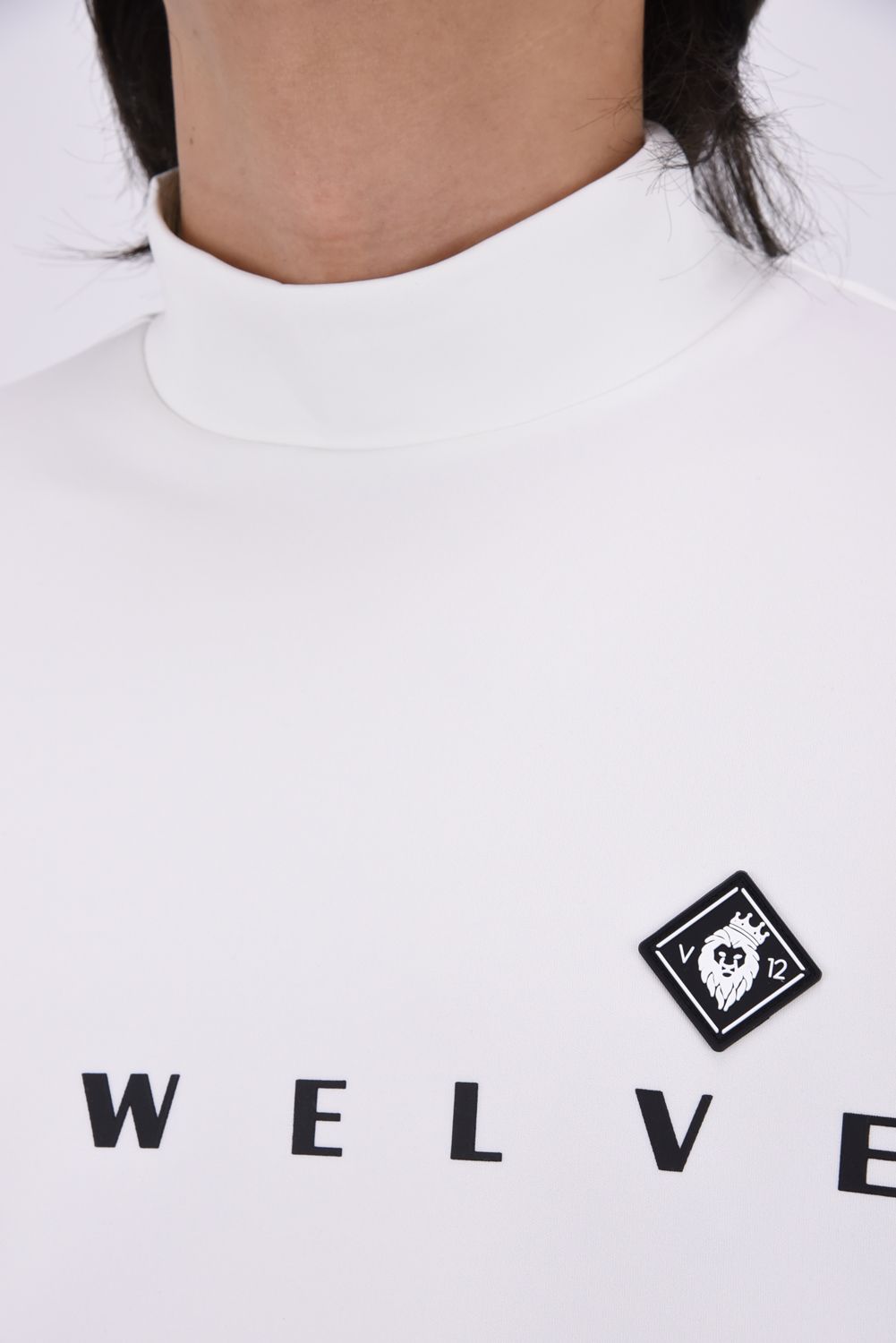 【26AW】 OHSL MOCK / モノトーン バイカラー 長袖モックネックTシャツ (ホワイト)
