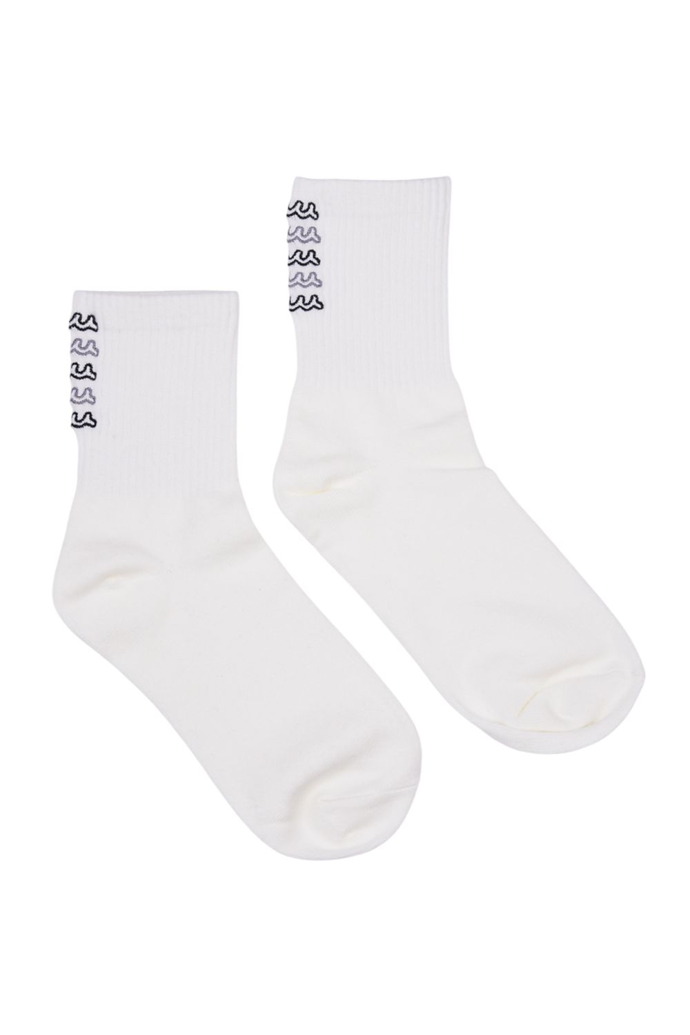 【26AW】【プレゼント好適品】 3PACK CREW SOCKS / 3枚セット ブランドロゴ クルーソックス (ホワイト/ブラック)