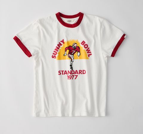 SUNNY BOWL TEE / プリントリンガーTシャツ / レッド