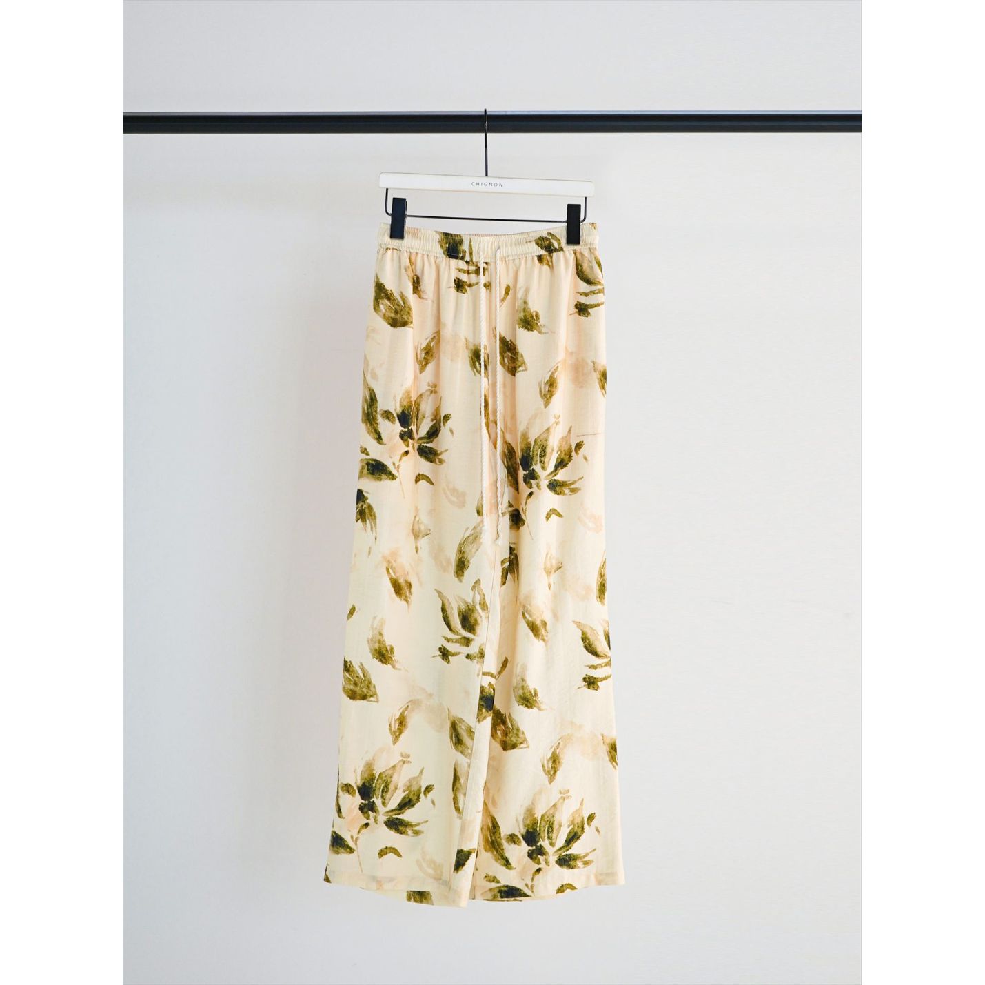 フラワープリントイージーPT / イージーパンツ / ワイドパンツ / イエロー