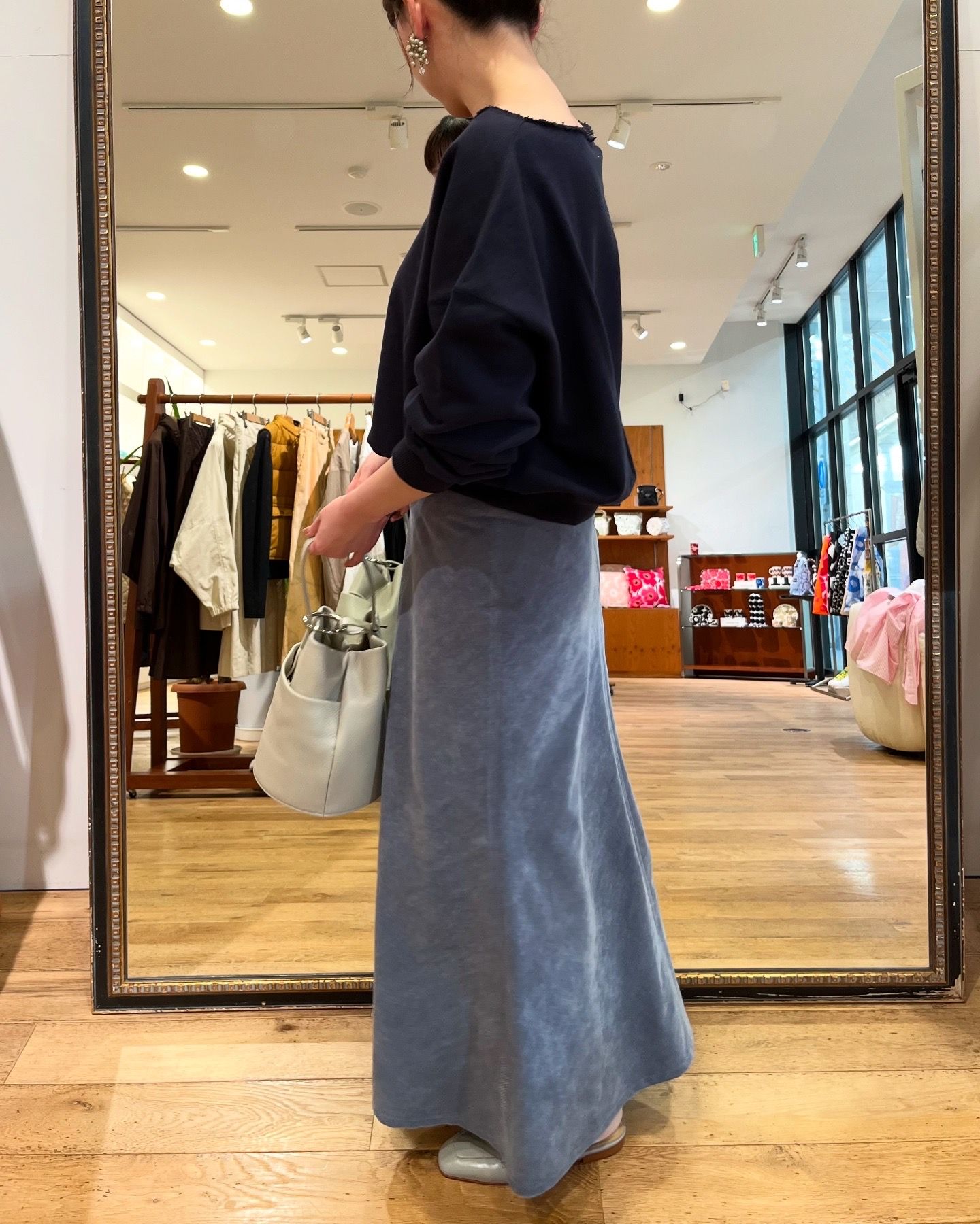 Bed&Breakfast / Chambray Corduroy Skirt / コーデュロイスカート / ブラック