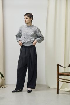 viscose gabardine BIG easy trousers / ワイドパンツ / ネイビー