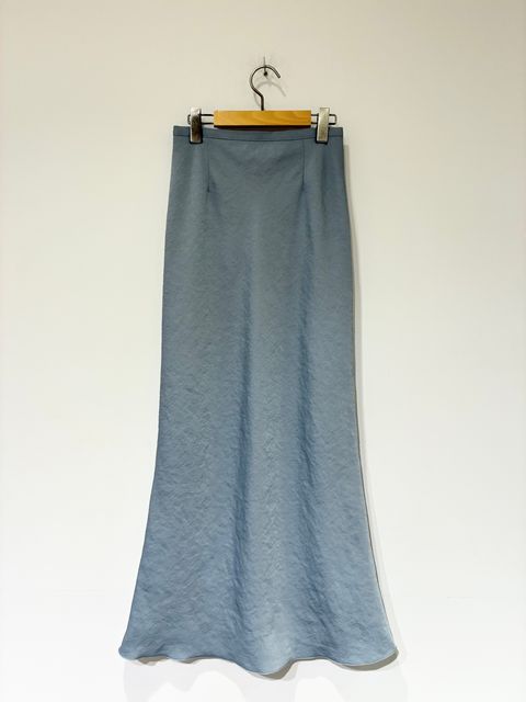 Textured Satin Bias Skirt / マーメイドスカート / ブルー