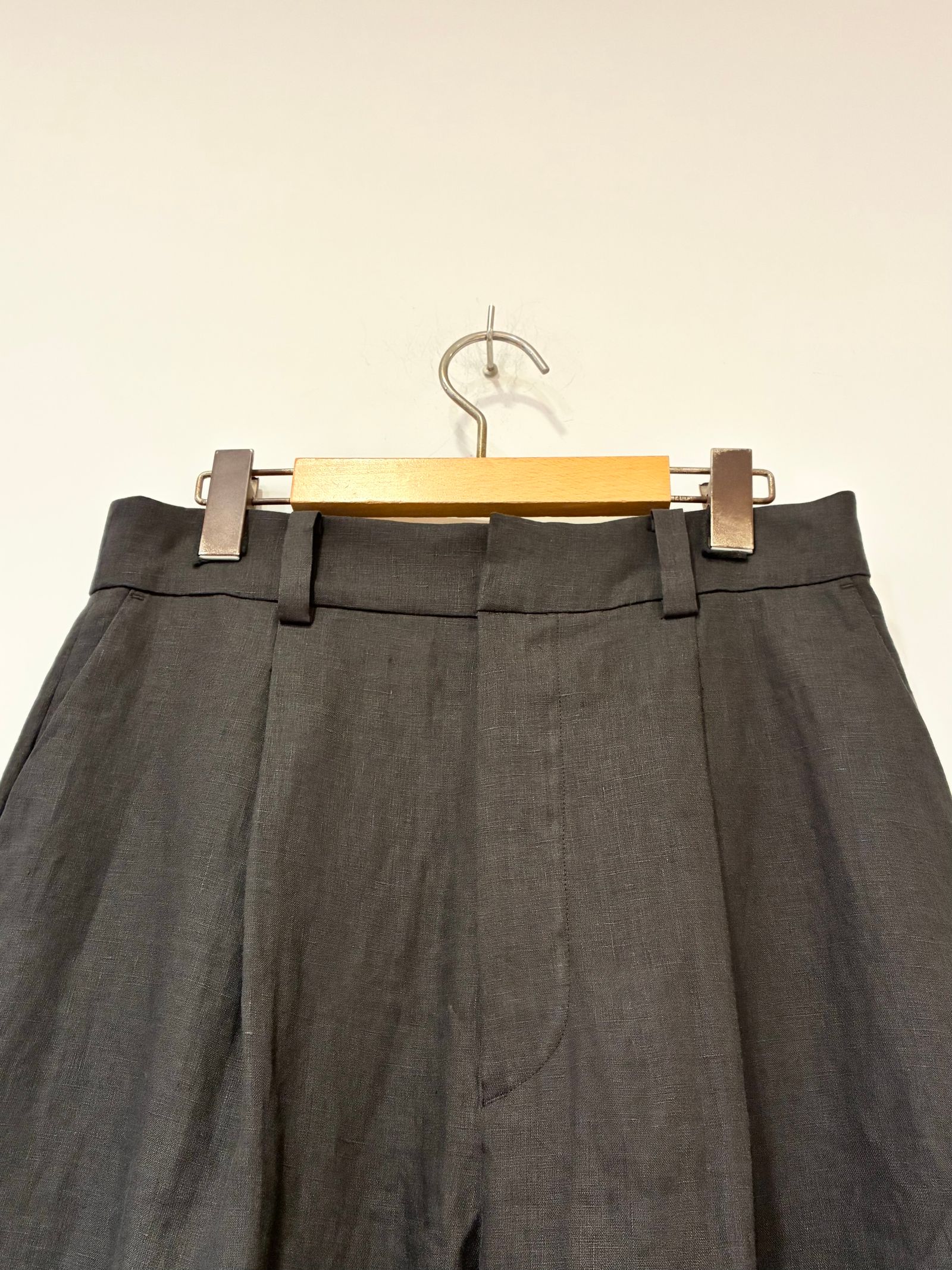 リネンワイドタックパンツ / ブラウン