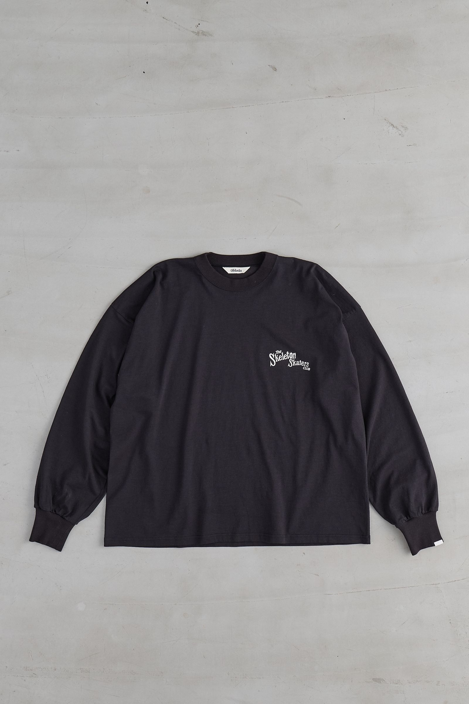 SKELETON LONG TEE / バックプリントロンT / ブラック