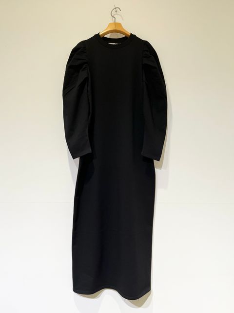 【ラスト1点】SHIRRING DRESS / シャーリングワンピース / パフスリーブ / ブラック