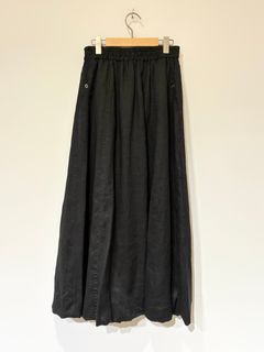 LINEN BALLOON SKIRT / リネンフレアスカート / ブラック