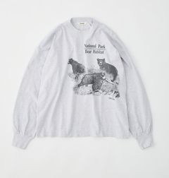 BEAR LONG TEE / プリントロンT / グレー