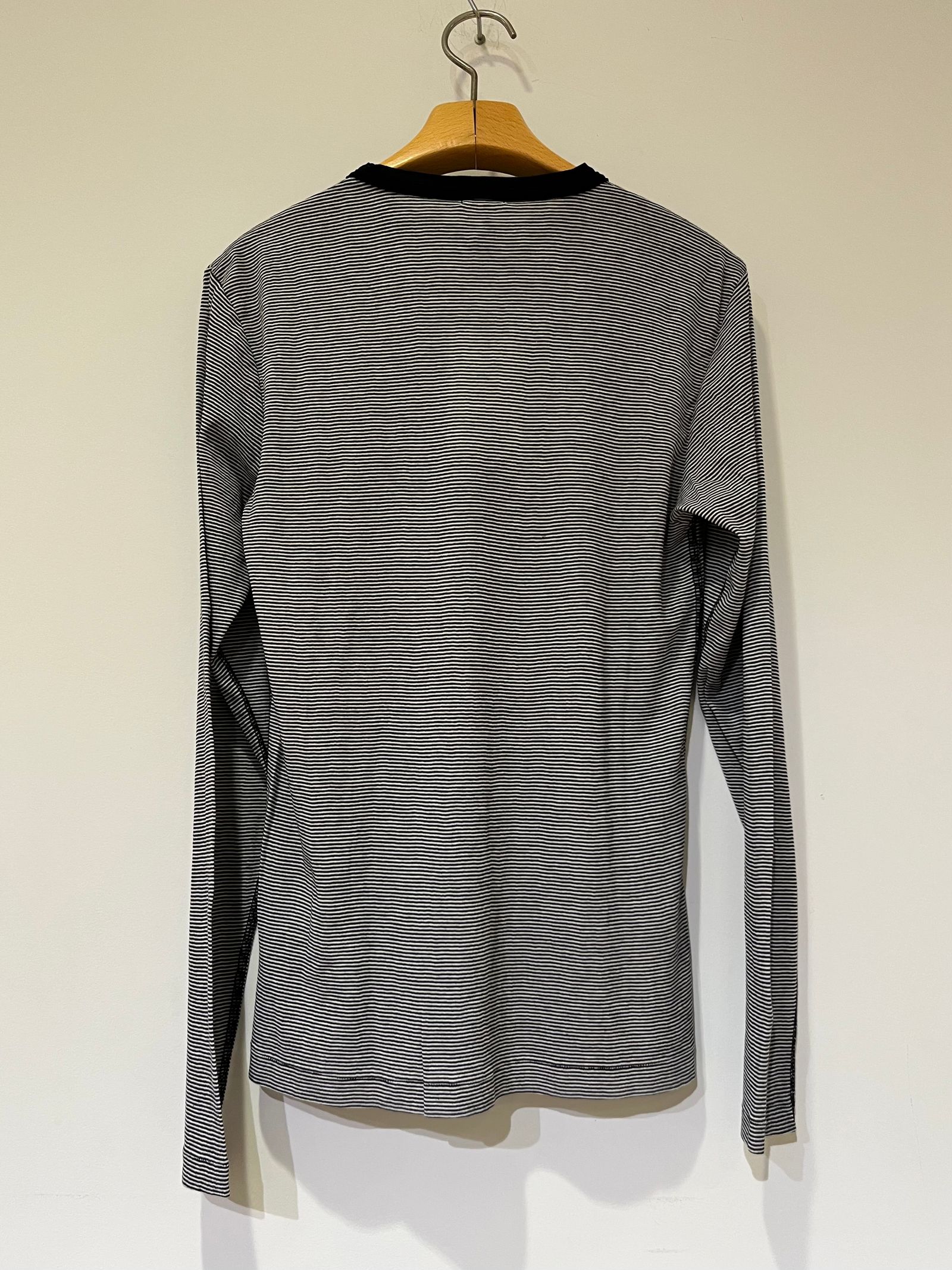 SHEER LONG SLEEVE TEE / シアーロンT / ブラック / ボーダー