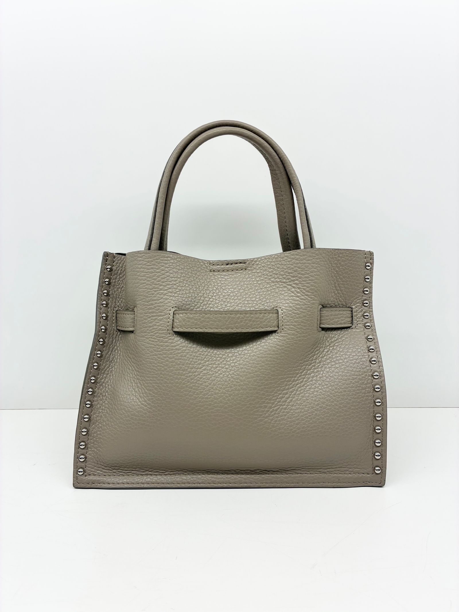 MIRO / スタッズ付き2wayレザートートバッグ / ライトトープ / ベージュ / グレージュ