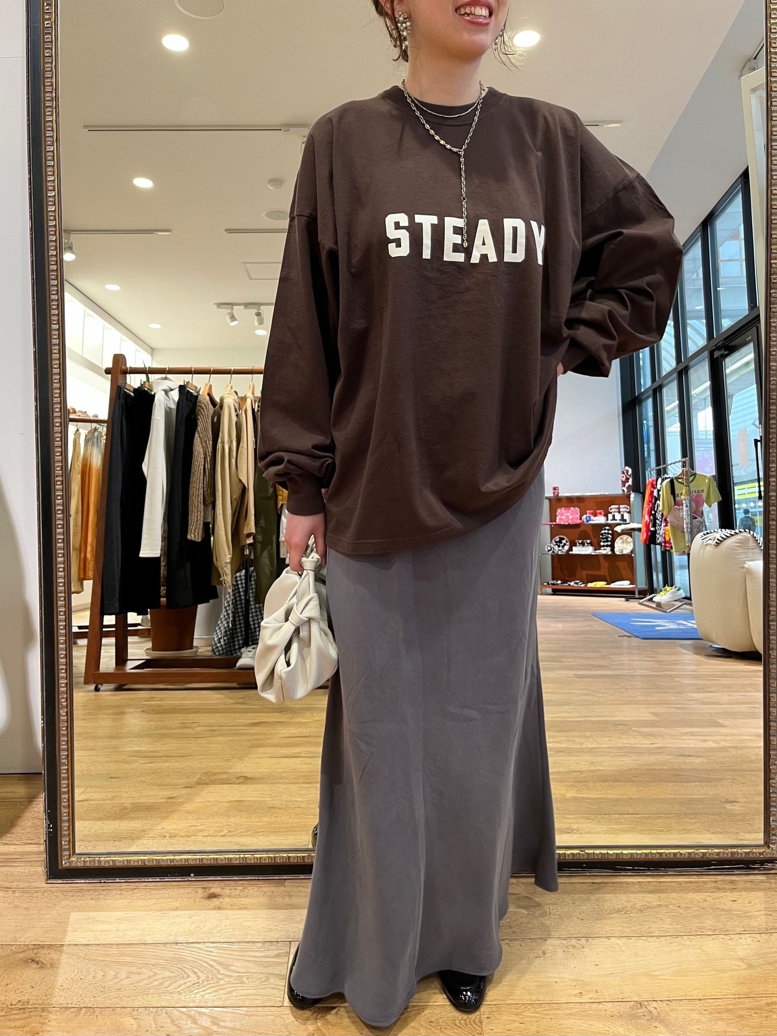 oblada - 92 STEADY LONG TEE / プリントロンT / ネイビー