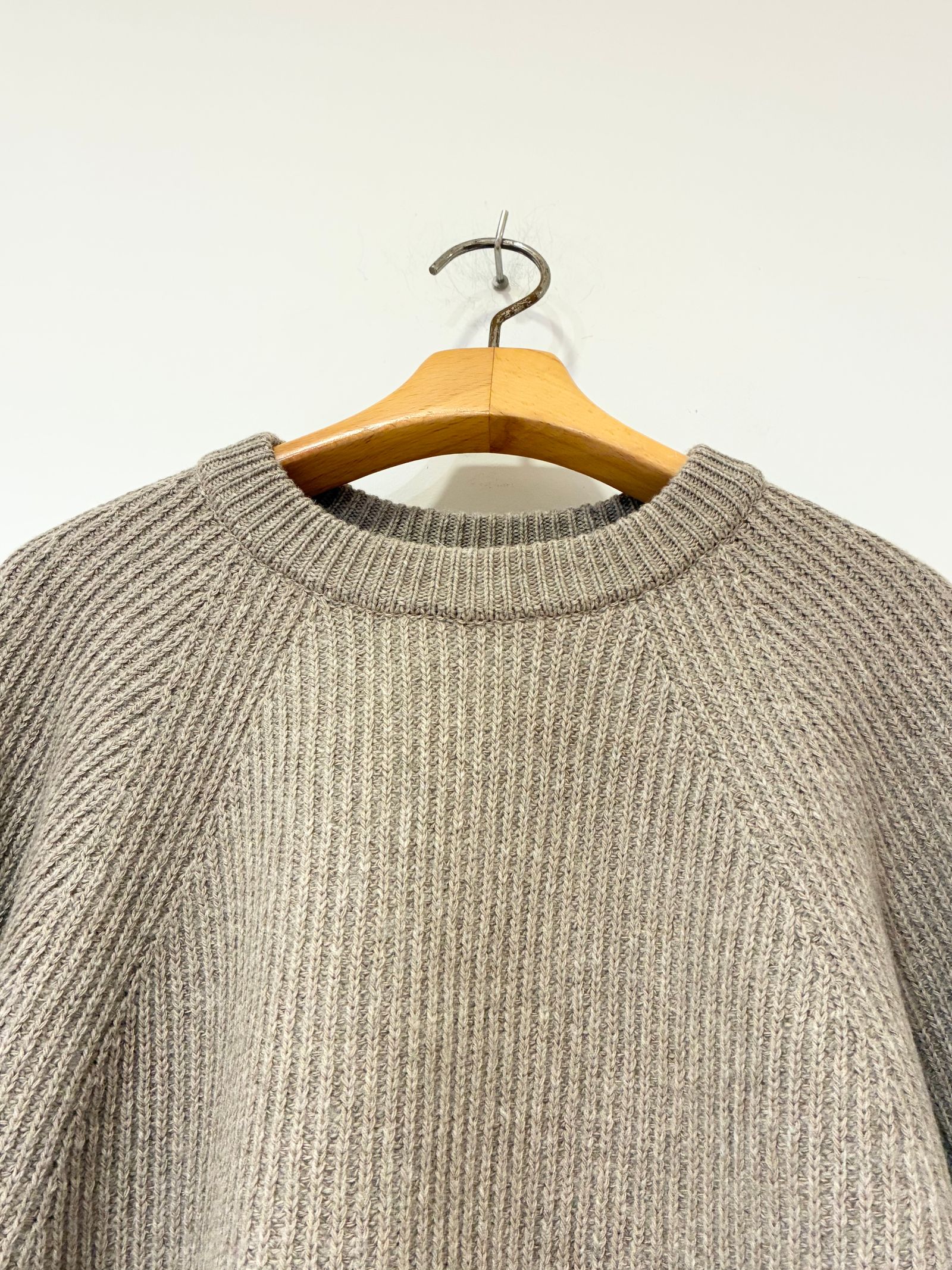 WOOLEN COTTON & EX.FINE LAMBS WOOL RIBBED-KNIT P/O / ショート丈ニット / ベージュ
