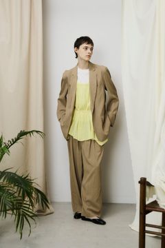 viscose gabardine BIG easy trousers / ワイドパンツ / キャメル