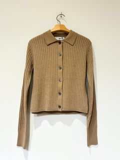 ウールアウトフィット ポロカーディガン / ポロニット / ベージュ