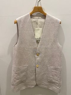 unfil アンフィル linen & silk slub canvas sleeveless jacket リネン&シルク スラブキャンバススリーブレスジャケット ジレ ベスト WHSP-UW104