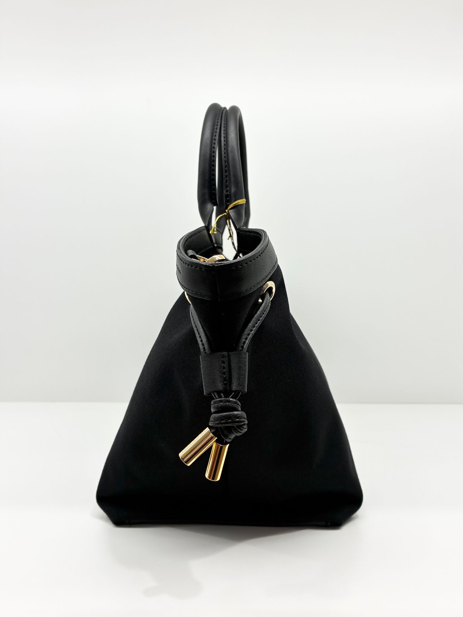 CAMPER / レザーコードキャンバスバッグ / ブラック