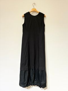 Cotton Organza & Poplin Sleeveless Balloon Dress / バルーンワンピース / ブラック