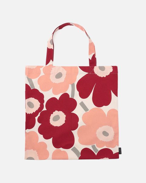 【アジア限定】 Pieni Unikko / ファブリックバッグ / 44x43cm / レッド / ピンク
