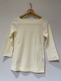 ジンジャー 七分袖 / ボートネックカットソー / エクリュ