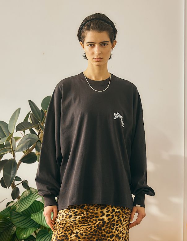 SKELETON LONG TEE / バックプリントロンT / ブラック