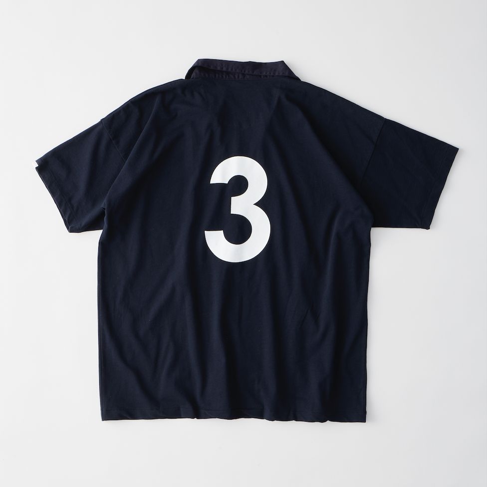 GAME SHIRT / 襟付き半袖プリントTシャツ / ネイビー