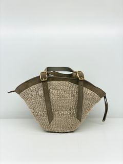 MIRO / スウェードハンドルアバカかごバッグ / ベージュ