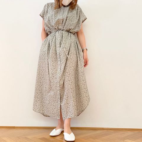 PASSIONE 一枚でかわいい花柄シャツワンピース
