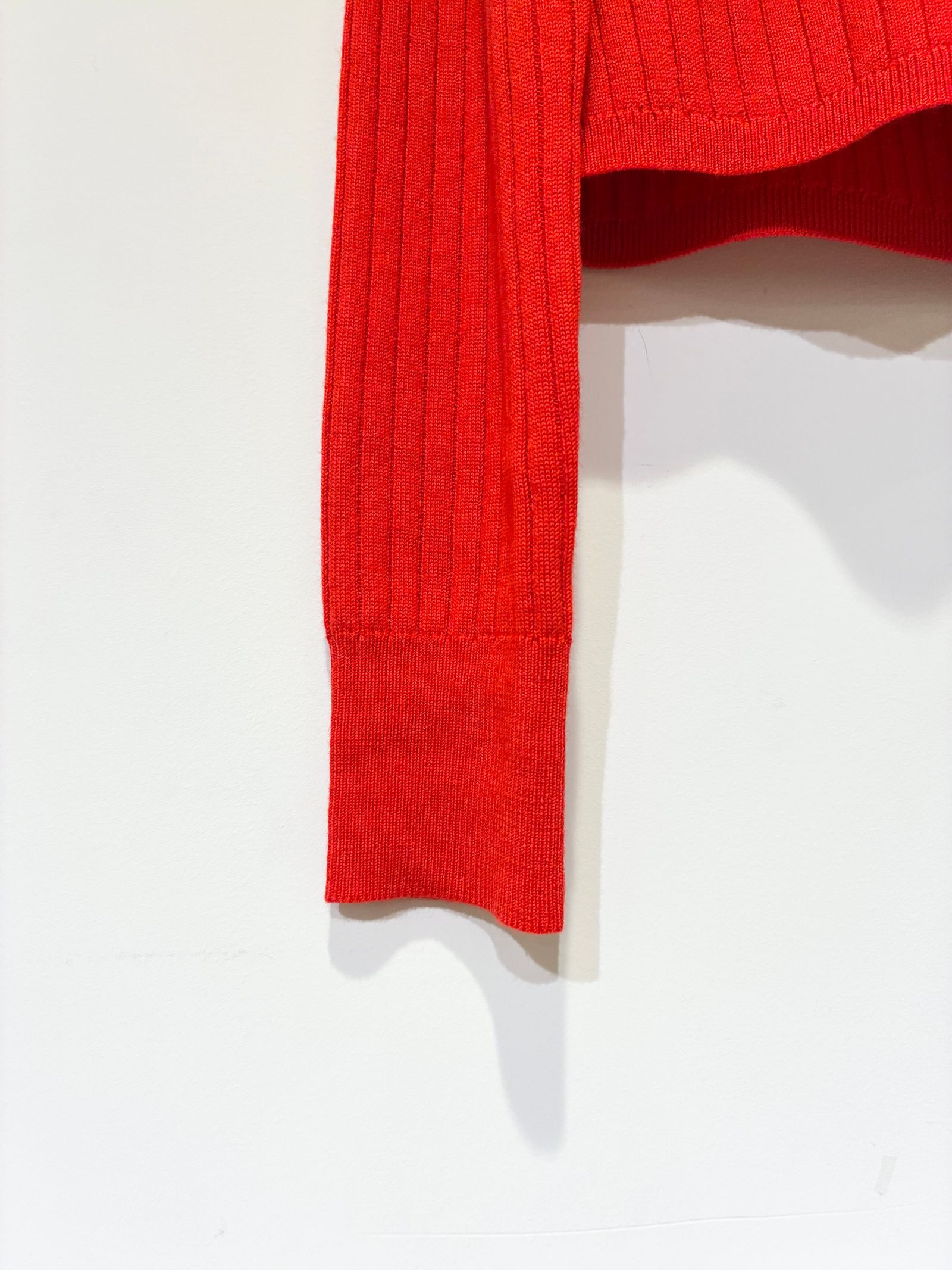 ウールアウトフィット ポロカーディガン / ポロニット / レッド / オレンジ