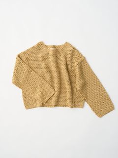 【ラスト1点】double honeycomb mesh sweater / メッシュニット / ベージュ