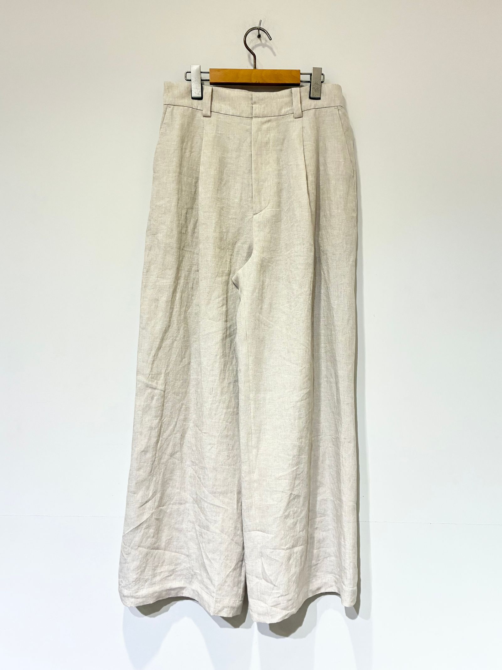 リネンワイドタックパンツ / ベージュ